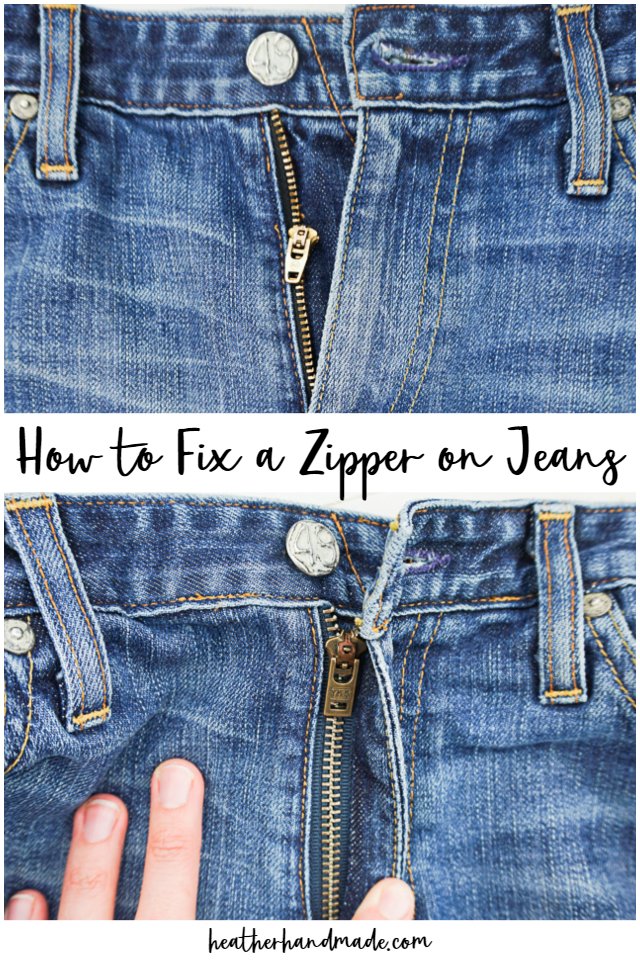 How to Fix a Zipper on Jeans • Heather Handmade
